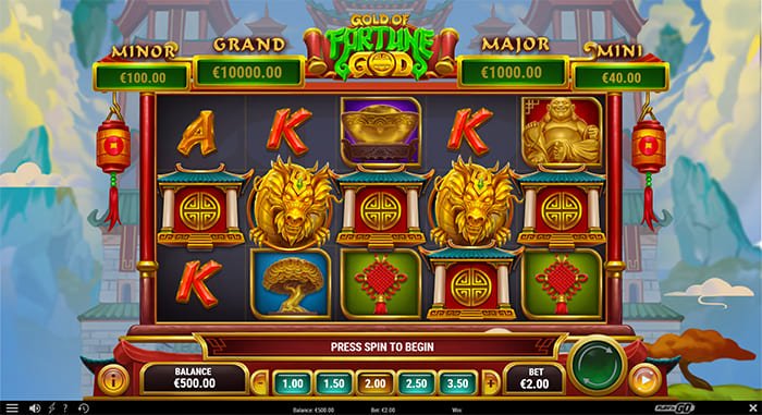 Gold of Fortune God video slot base gameplay