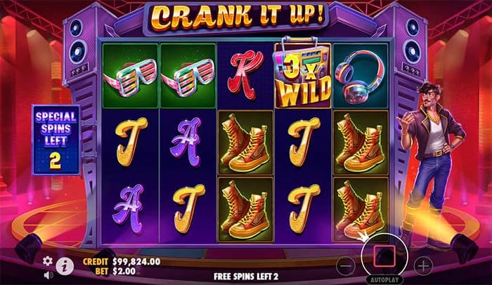 Crank it up video slot free spins gameplay