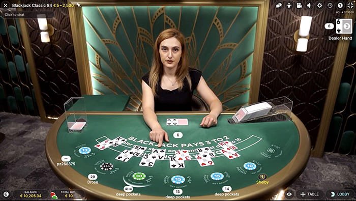 Live Dealer Blackjack game playthrough