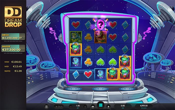 Space Attacks Dream Drop video slot gameplay
