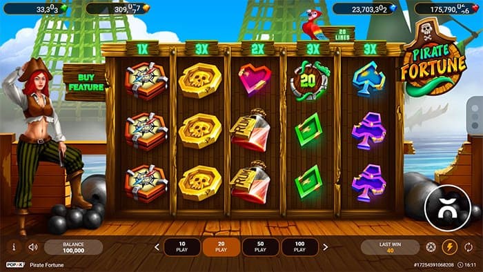 Pirates Fortune video slot base gameplay