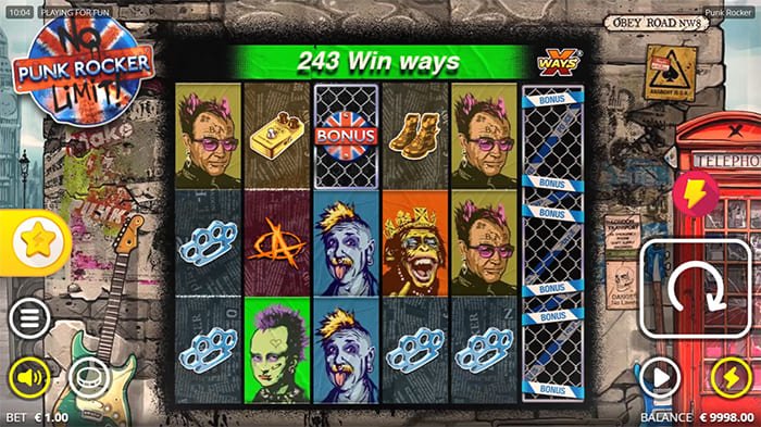 Punk Rocker video slot base game