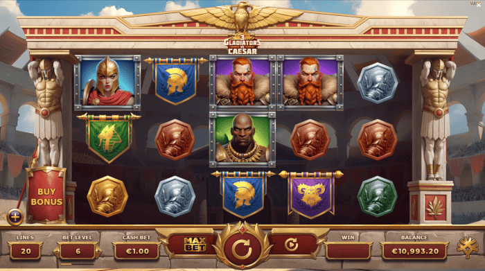 3 Gladiators vs Caesar base gameplay