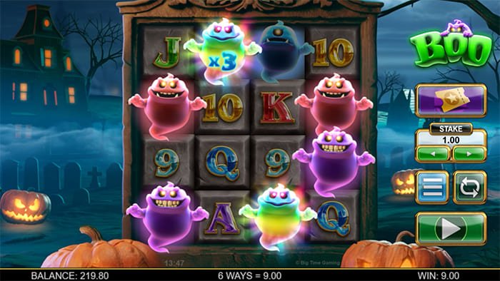Boo video slot base gameplay