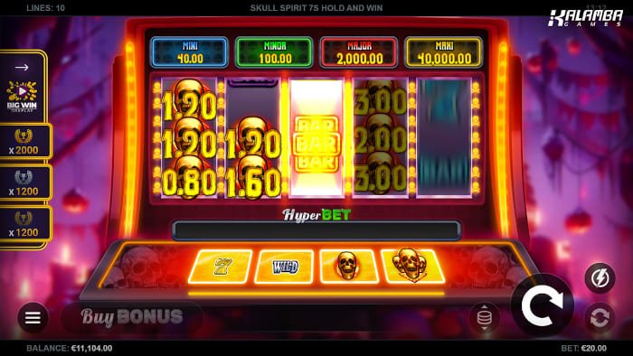 Skull Spirit 7s Hold and Win playthrough