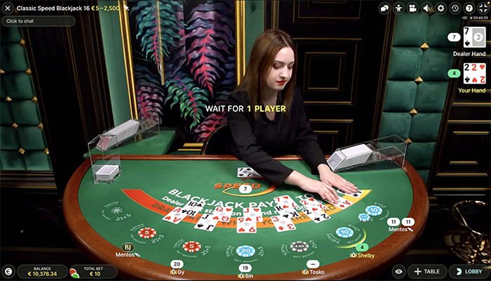 Speed Blackjack splitting pair of Aces