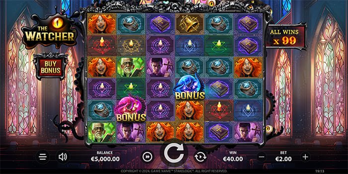 The Watcher video slot base gameplay