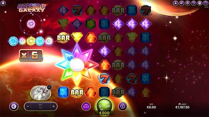 Starburst Galaxy video slot gameplay