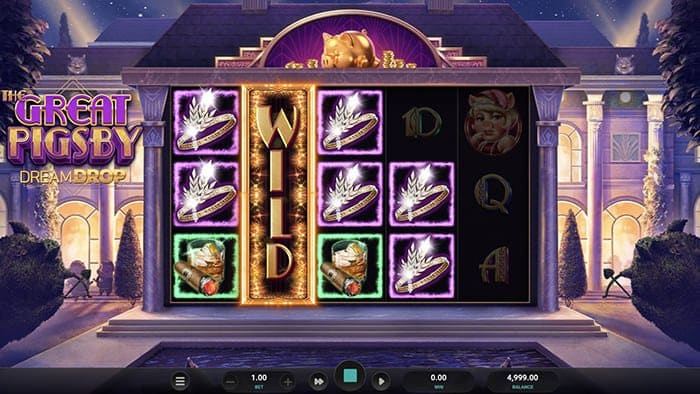 The Great Pigsby Dream Drop video slot base gameplay