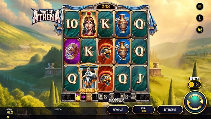 Ways of Athena video slot base gameplay