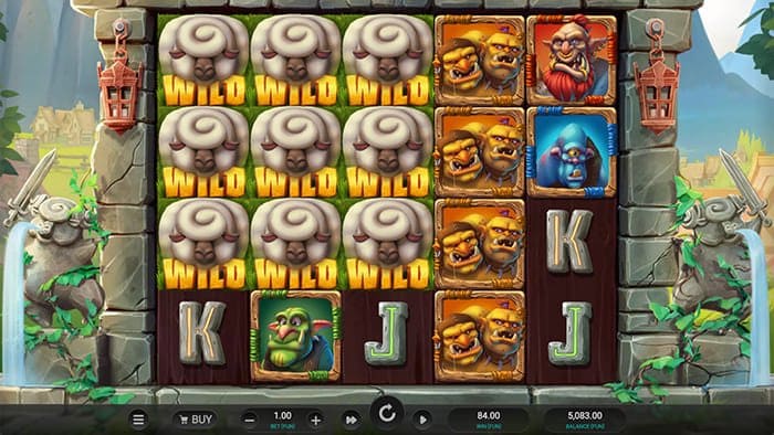 Giants And Sheep video slot base gameplay