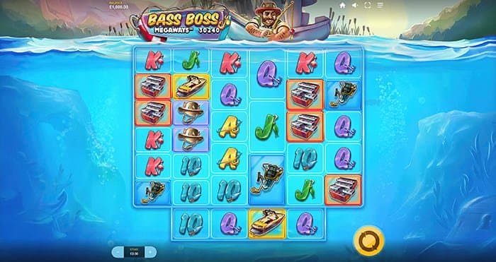 Bass Boss Megaways video slot base gameplay