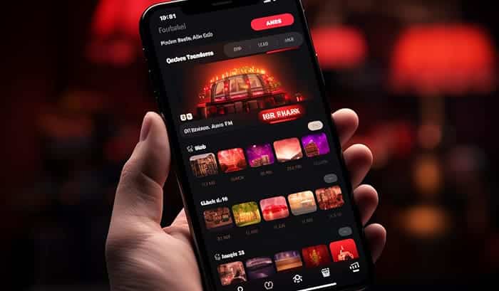 Playing casino games in app