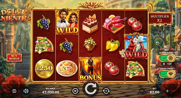 Dolce Far Niente video slot base gameplay