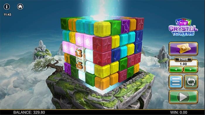Crystal Towers video slot base gameplay