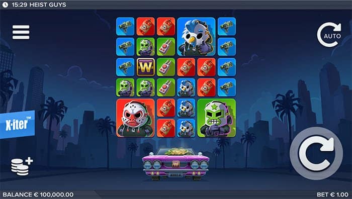 Heist Guys video slot base gameplay
