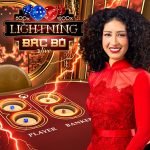 Lightning Bac Bo live casino game presenter and logo
