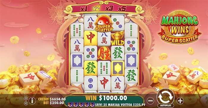 Mahjong Wins Super Scatter base gameplay