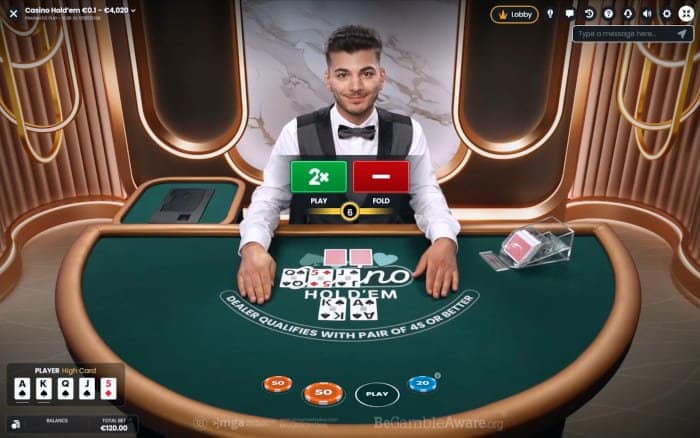 Casino Hold'em live game playthrough