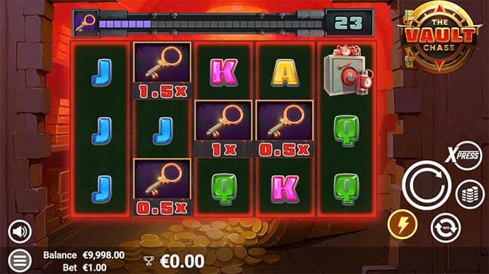 The Vault Chase video slot base gameplay