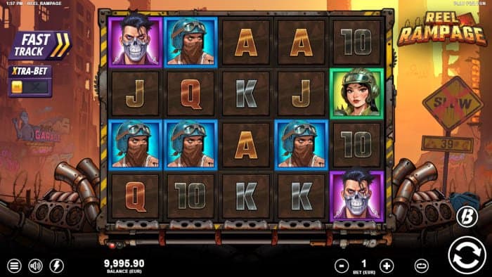 Reel Rampage video slot base gameplay