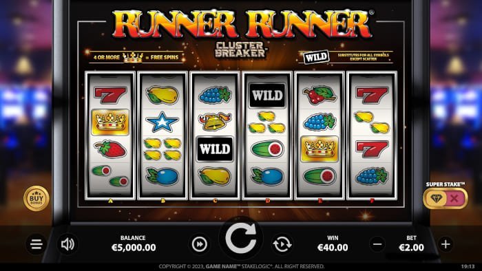 Runner Runner ClusterBreaker video slot base gameplay