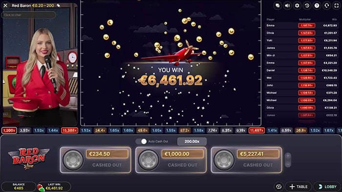 Red Baron crash game base gameplay