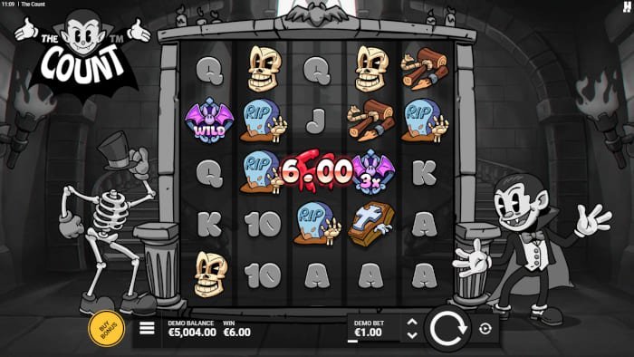 The Count video slot base gameplay