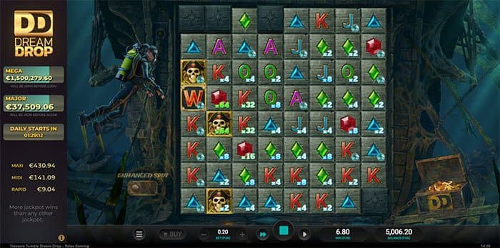 Treasure Tumble Dream Drop video slot base gameplay