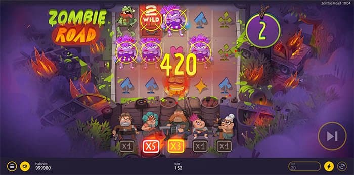 Zombie Road video slot free spins playthrough