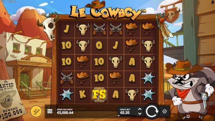 Le Cowboy video slot base gameplay