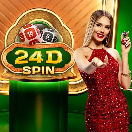 24D Spin live casino game logo and presenter