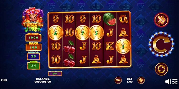 Firestorm Joker 777 video slot base gameplay