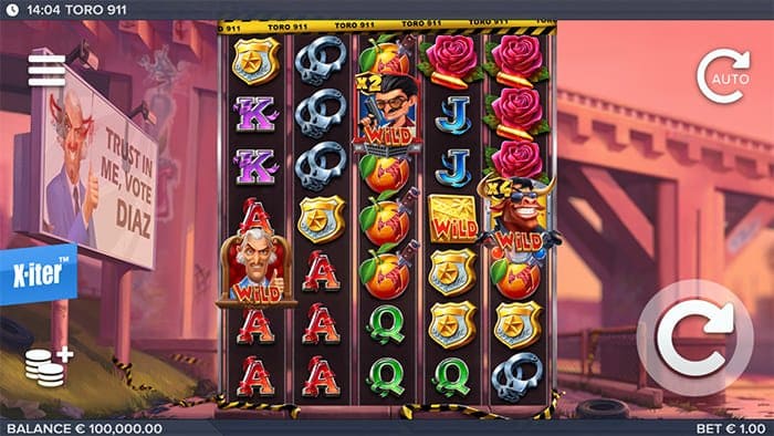 Toro 911 video slot base gameplay