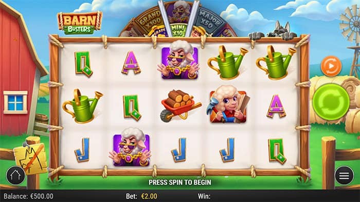Barn Busters video slot base gameplay