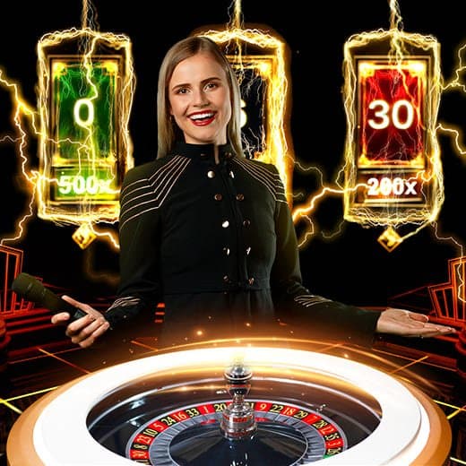 Lightning Roulette live casino game presenter