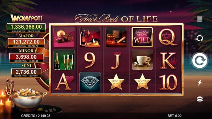 The Finer Reels Of Life WowPot video slot base gameplay