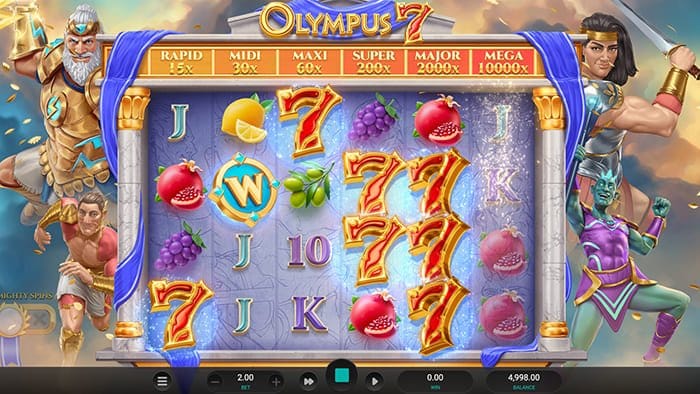 Olympus 7s Dream Drop video slot base gameplay