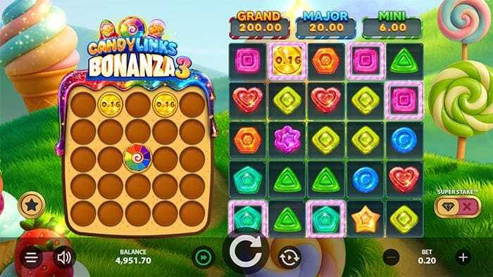Candy Links Bonanza 3 video slot base gameplay