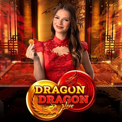 Dragon Dragon Live casino game logo with dealer