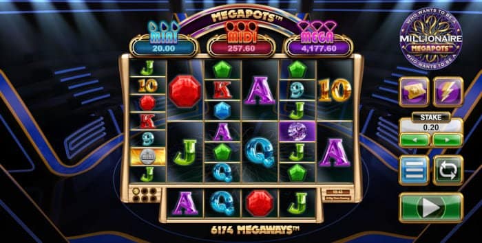 Millionaire Megapots video slot base game
