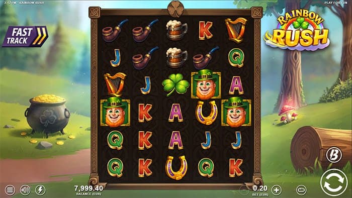 Rainbow Rush video slot base gameplay