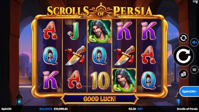 Scrolls of Persia video slot base gameplay