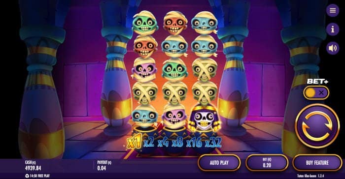 Tutan Kha-boom video slot base gameplay