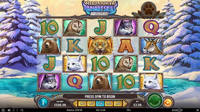 Wild North Radiant Skies GO Collect video slot base gameplay