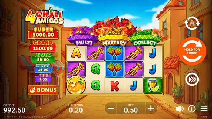 4 Chili Amigos Hold and Win video slot main game