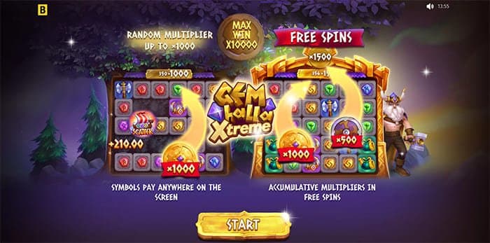 Gemhalla Xtreme video slot loading screen