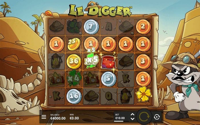 LeDigger video slot base gameplay