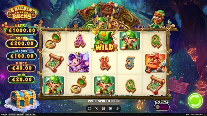 Buildin Even More Bucks video slot base gameplay