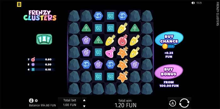Frenzy Clusters video slot base game